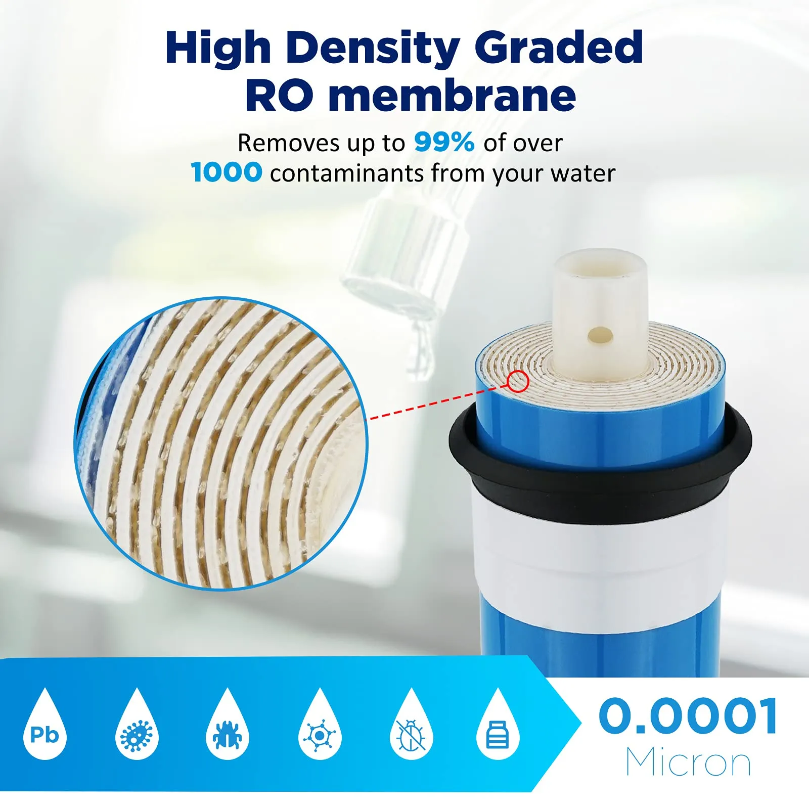 2x Inline Filters w/Quick Connect and 1x 75 GPD RO Membrane Combo Filter
