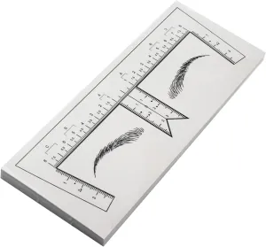 50pcs Disposable Eyebrow Ruler Stencils with Eyebrow Shape for Microblading Permanent makeup Tattoo Eyebrow design Eyebrow Mapping Ruler (Model B-50pcs)