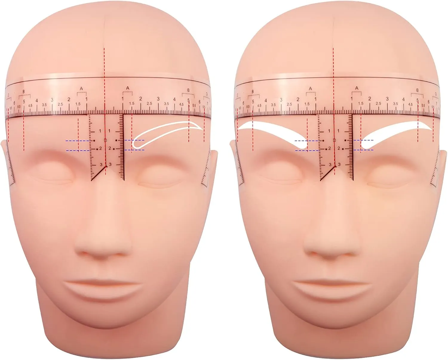 50pcs Disposable Eyebrow Ruler Stencils with Eyebrow Shape for Microblading Permanent makeup Tattoo Eyebrow design Eyebrow Mapping Ruler (Model B-50pcs)