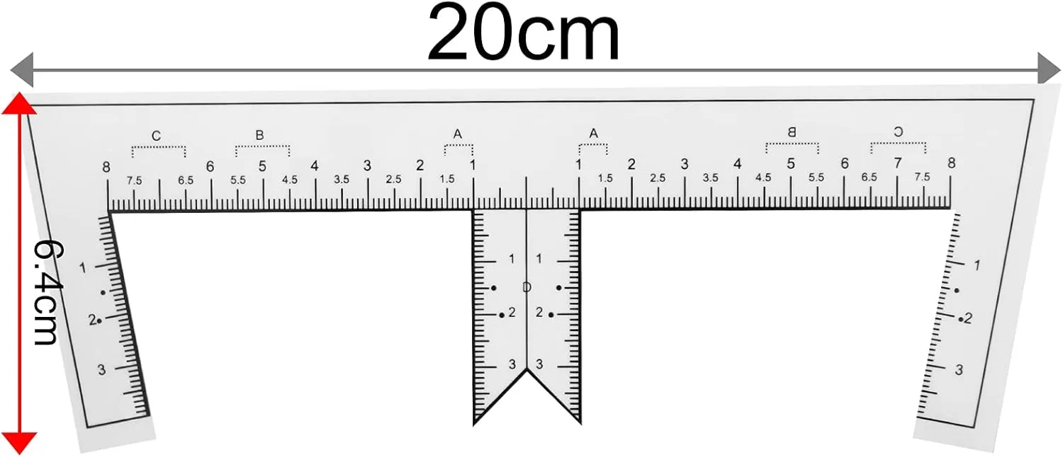 50pcs Disposable Eyebrow Ruler Stencils with Eyebrow Shape for Microblading Permanent makeup Tattoo Eyebrow design Eyebrow Mapping Ruler (Model B-50pcs)