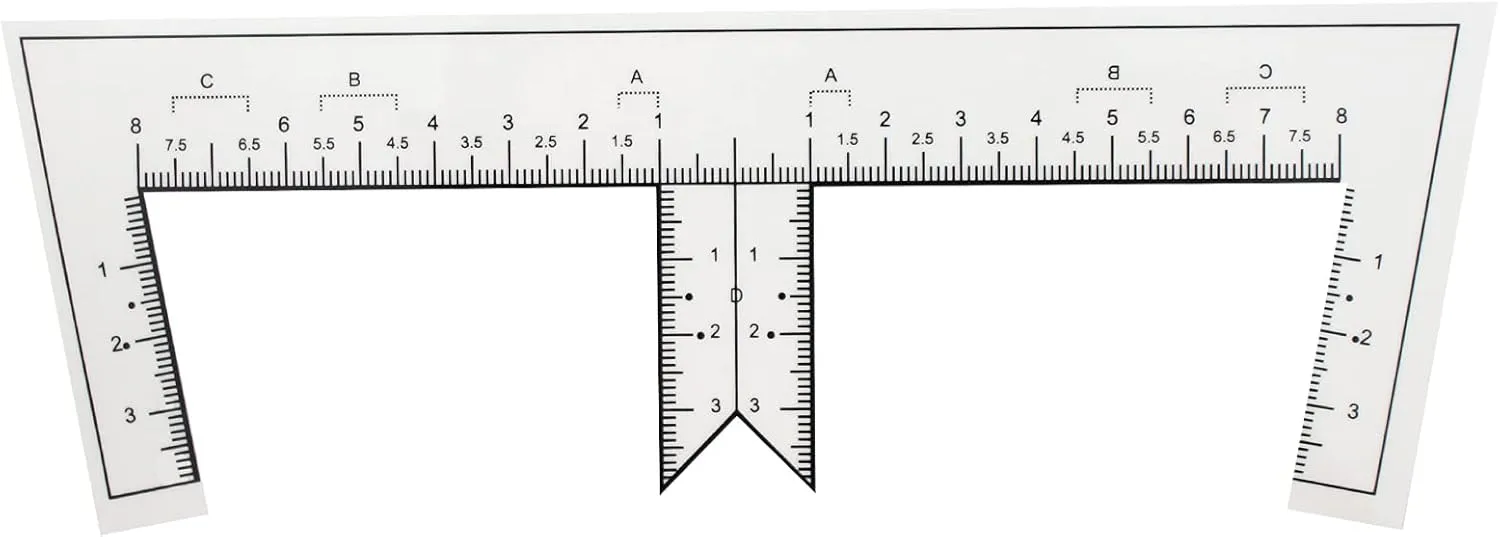50pcs Disposable Eyebrow Ruler Stencils with Eyebrow Shape for Microblading Permanent makeup Tattoo Eyebrow design Eyebrow Mapping Ruler (Model B-50pcs)