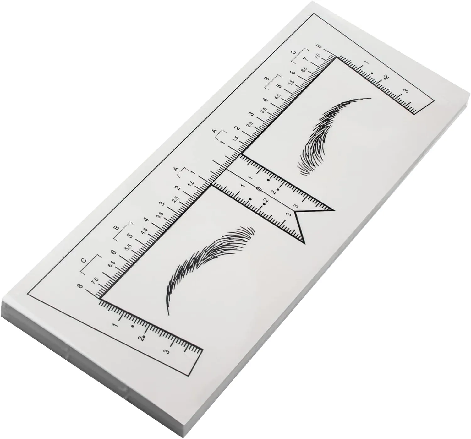 50pcs Disposable Eyebrow Ruler Stencils with Eyebrow Shape for Microblading Permanent makeup Tattoo Eyebrow design Eyebrow Mapping Ruler (Model B-50pcs)
