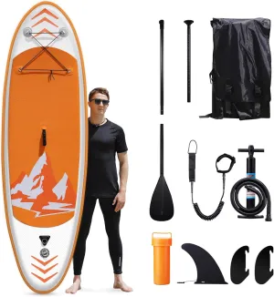 8'7" Inflatable Stand Up Paddle Board SUP w/ 3 Fins, Adjustable Paddle, Pump & Carrying Backpack