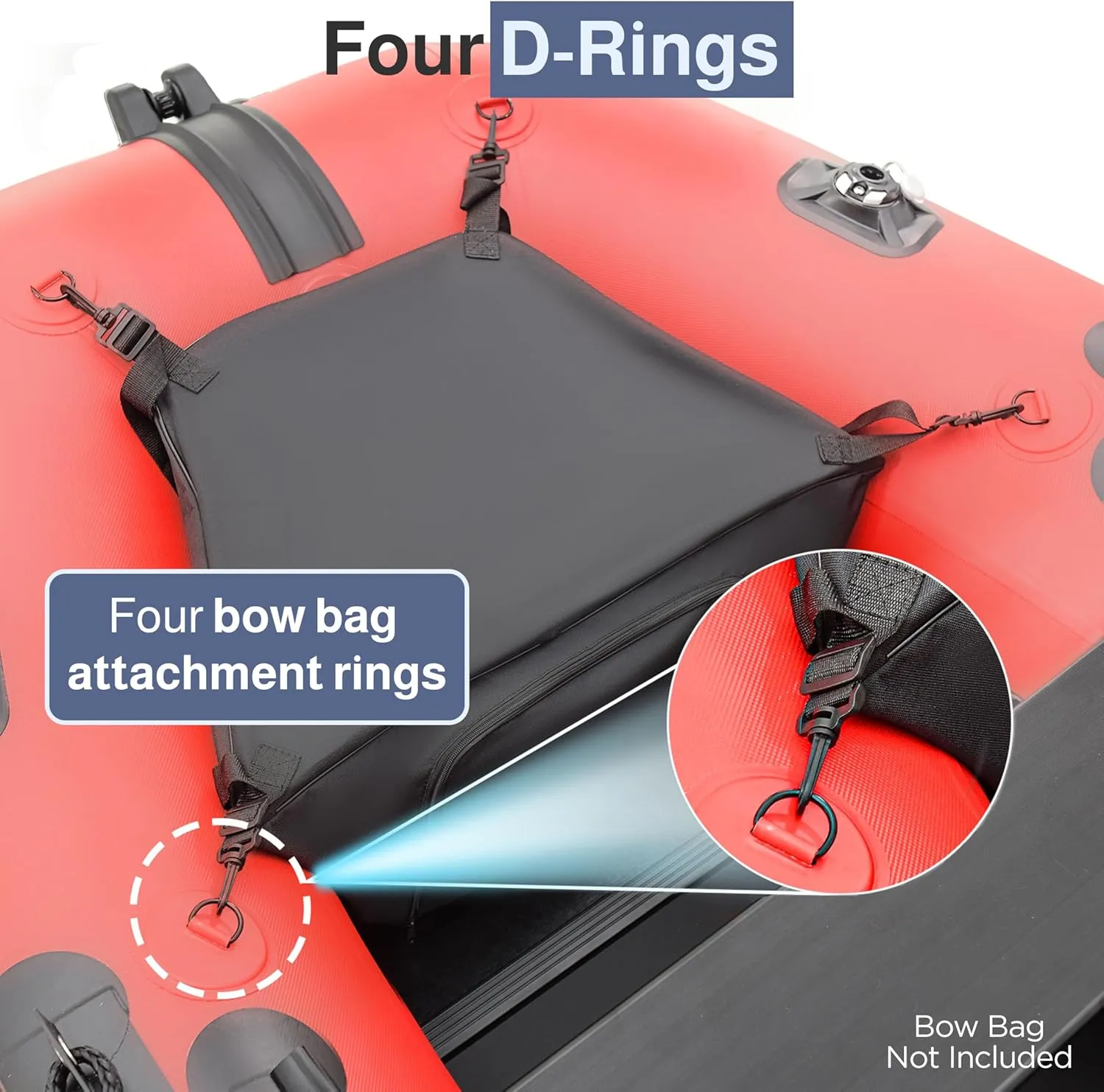 ALEKO Inflatable Boat | Yacht Dinghy Tender Raft | Multi Person Fishing Boat | Aluminum Floor Oars | Fishing Rod Holders | Heavy-Duty PVC | 2024 Model |