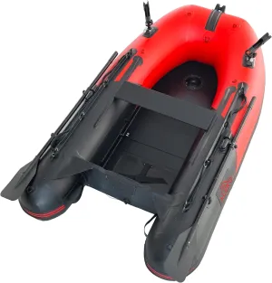 ALEKO Inflatable Boat | Yacht Dinghy Tender Raft | Multi Person Fishing Boat | Aluminum Floor Oars | Fishing Rod Holders | Heavy-Duty PVC | 2024 Model |