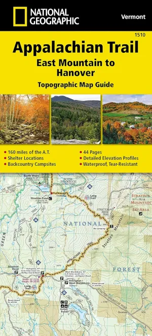 Appalachian Trail: East Mountain to Hanover Map [Vermont] (National Geographic Topographic Map Guide, 1510) Map  Folded Map, January 1, 2022