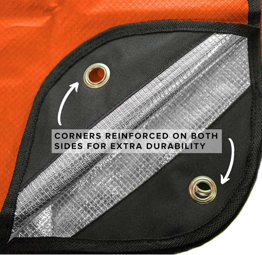 Arcturus Heavy Duty Survival Blanket  Insulated Thermal Reflective Tarp - 60" x 82". All-Weather, Reusable Emergency Blanket for Car or Camping (Orange)