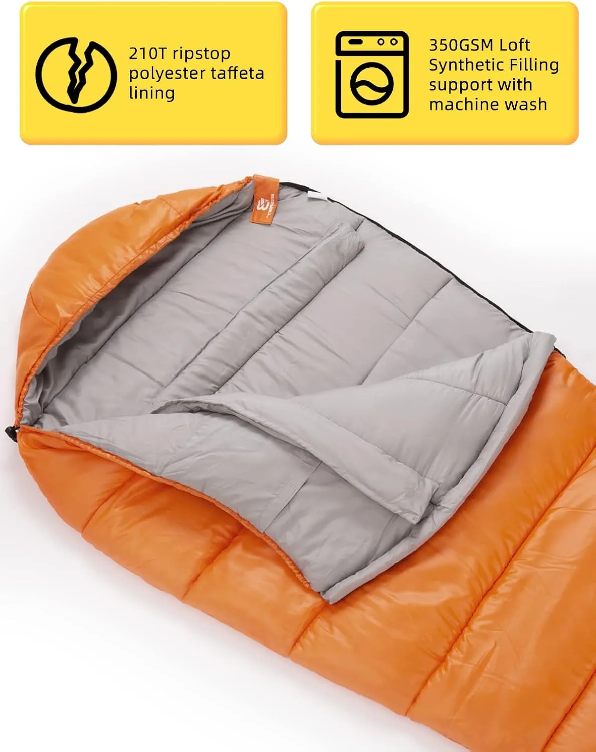 Bessport Mummy Sleeping Bag | 15-45  Extreme 3-4 Season Sleeping Bag for Adults Cold Weather Warm and Washable, for Hiking Traveling & Outdoor Activities
