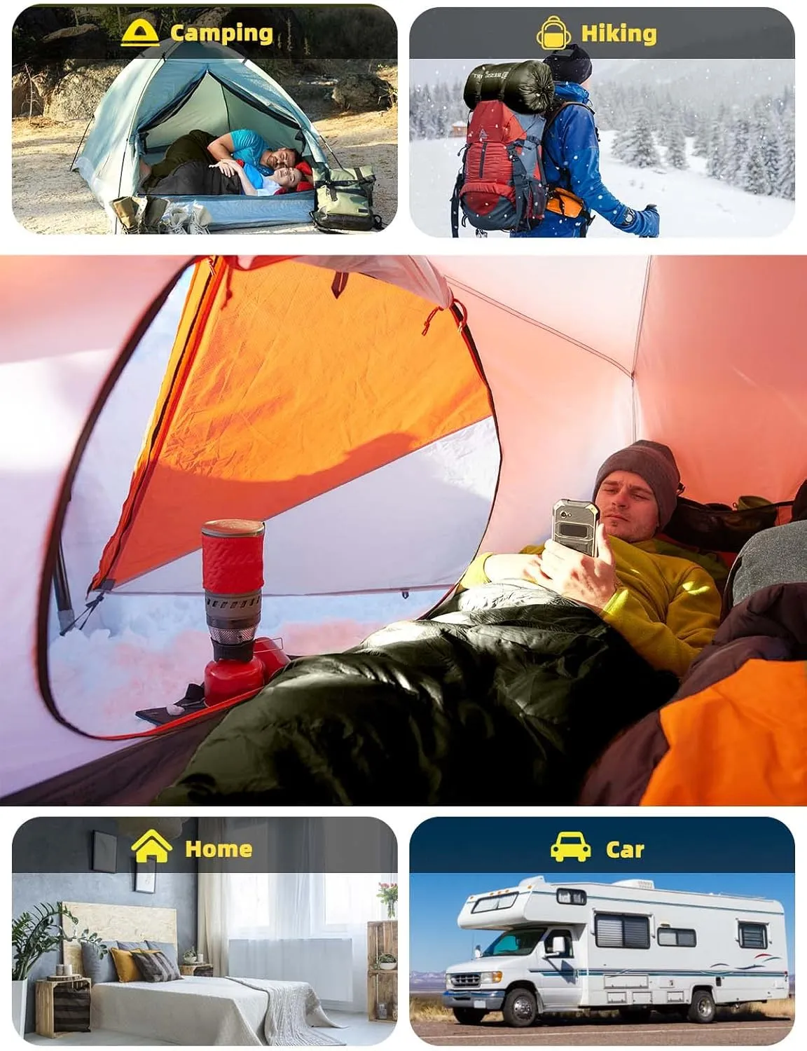Bessport Mummy Sleeping Bag | 15-45  Extreme 3-4 Season Sleeping Bag for Adults Cold Weather Warm and Washable, for Hiking Traveling & Outdoor Activities
