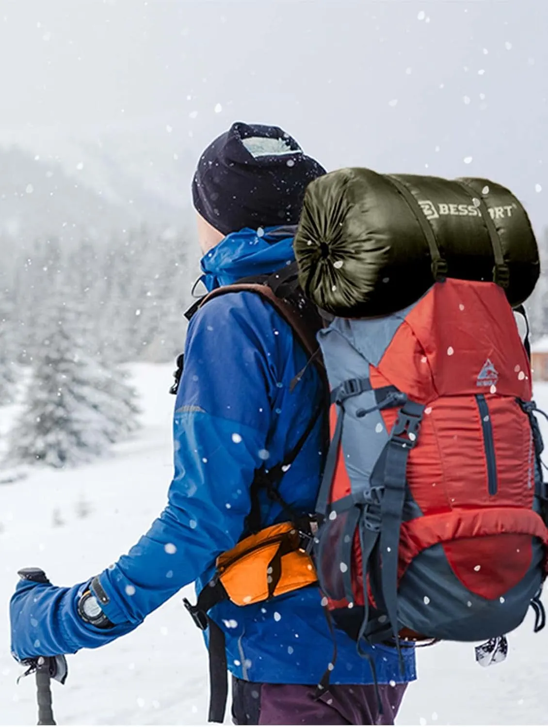 Bessport Mummy Sleeping Bag | 15-45  Extreme 3-4 Season Sleeping Bag for Adults Cold Weather Warm and Washable, for Hiking Traveling & Outdoor Activities