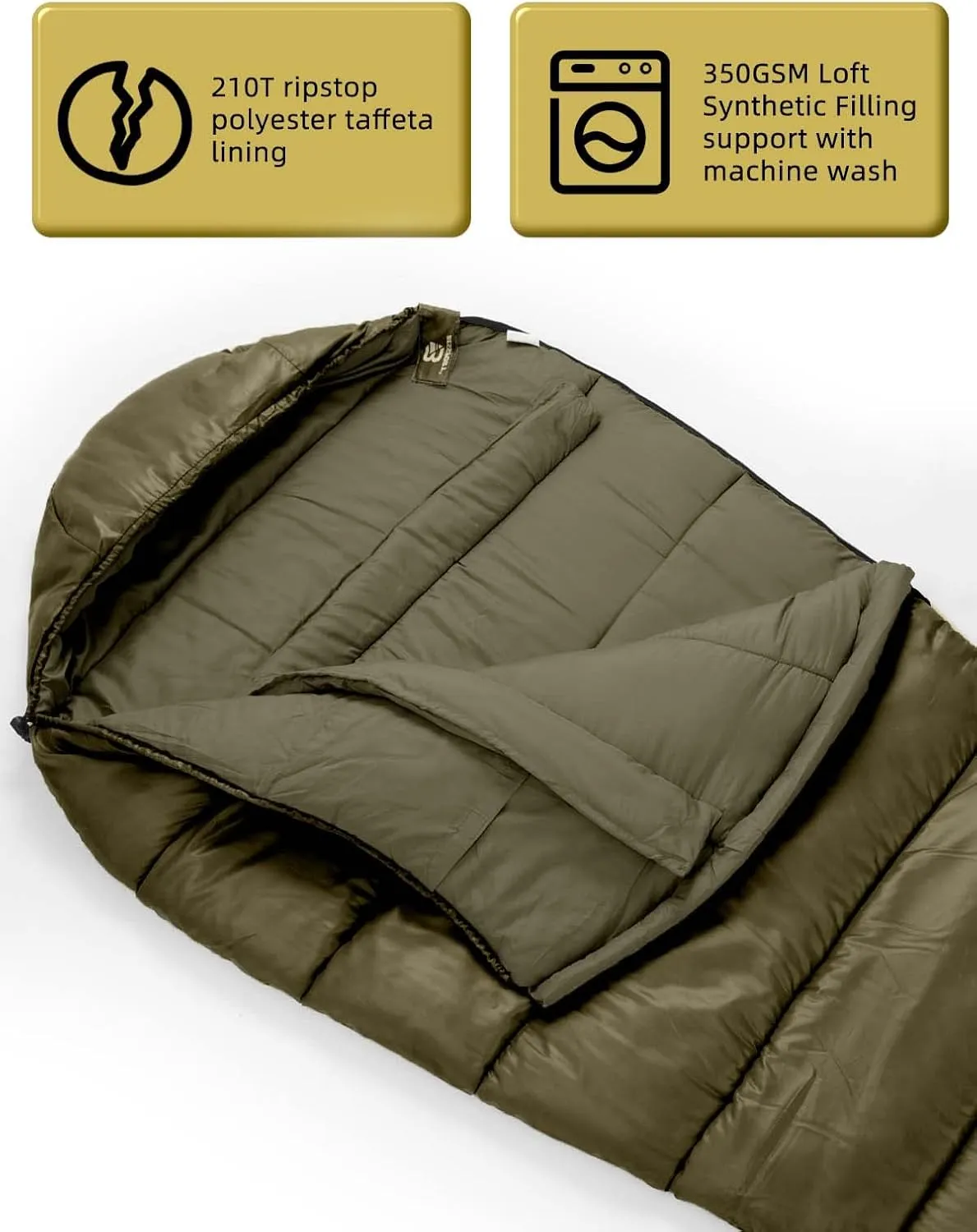 Bessport Mummy Sleeping Bag | 15-45  Extreme 3-4 Season Sleeping Bag for Adults Cold Weather Warm and Washable, for Hiking Traveling & Outdoor Activities
