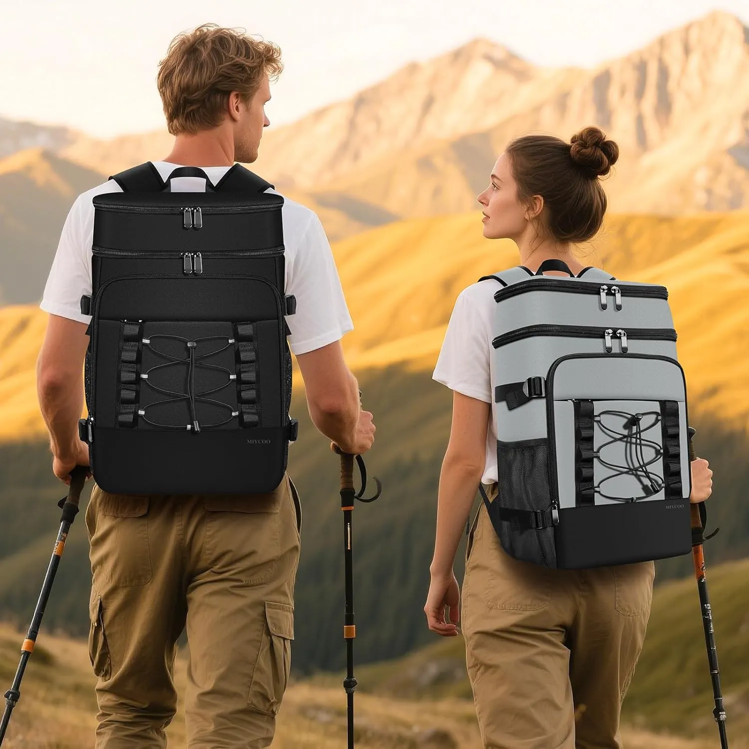 Cooler Backpack - 40 Cans Insulated Backpack Cooler for Men & Women, Portable 2 Leak Proof Compartments Coolers Bag for Picnic, Lunch, Hiking, BBQ Camping and Beach - MIYCOO