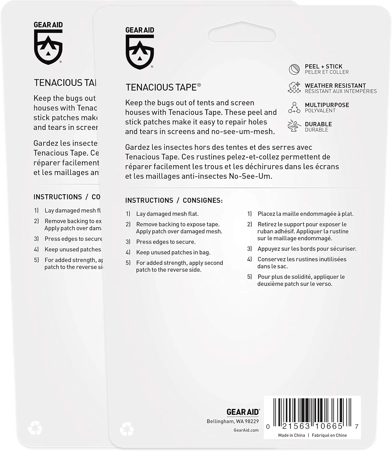 Gear AID Tenacious Tape Mesh Patches for Repairing Holes in Tents, Bug Screens, Mosquito Netting, No-See-ums and More, 3 Rounds