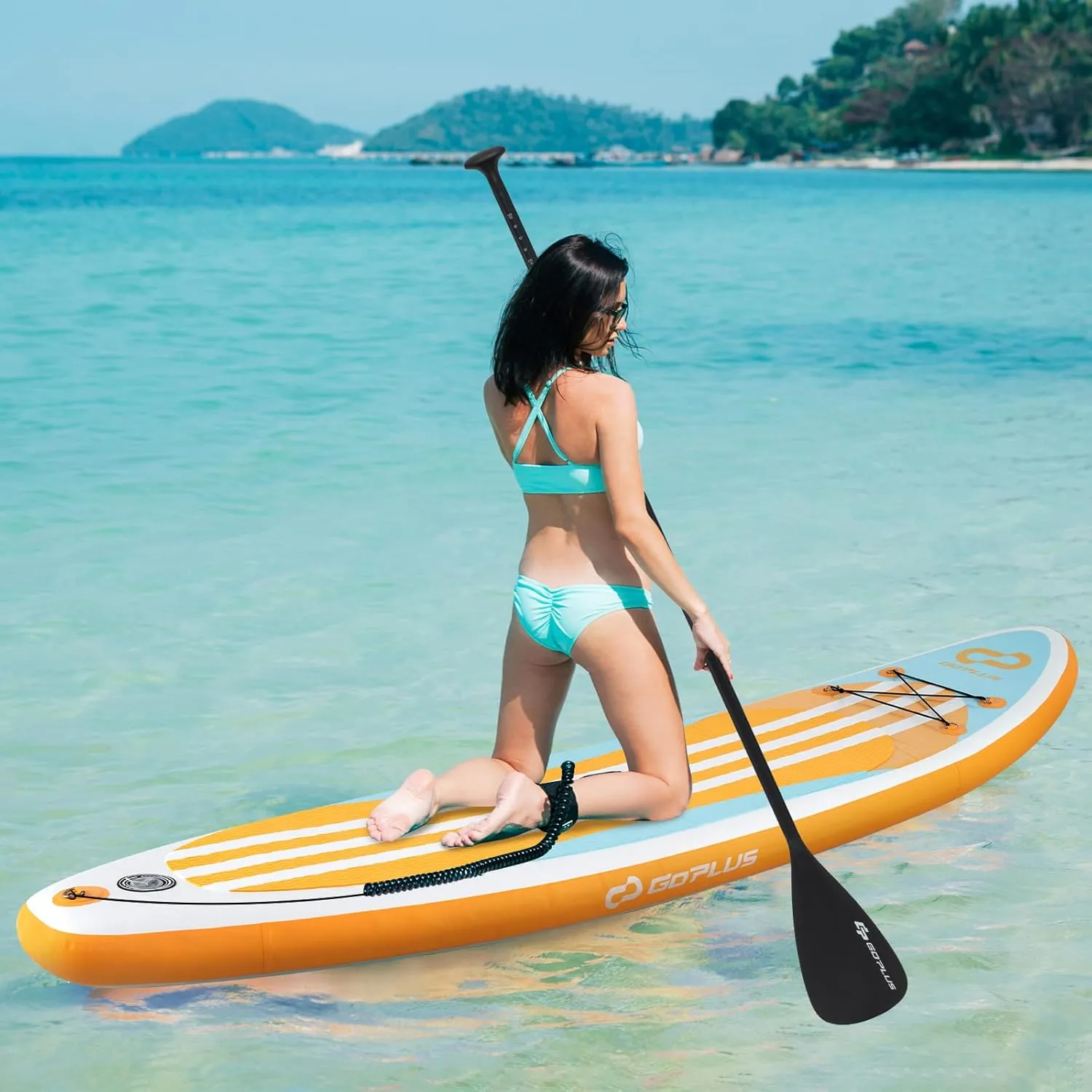 Goplus Inflatable Stand Up Paddle Board, 10FT/10.5FT/11FT SUP with Accessory Pack, Adjustable Paddle, Carry Bag, Fin, Hand Pump, Leash, Repair Kit