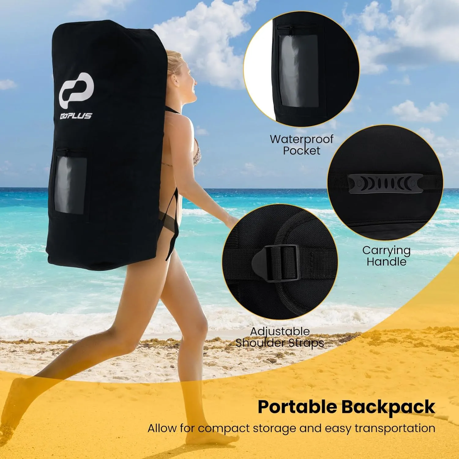 Goplus Inflatable Stand Up Paddle Board, 10FT/10.5FT/11FT SUP with Accessory Pack, Adjustable Paddle, Carry Bag, Fin, Hand Pump, Leash, Repair Kit