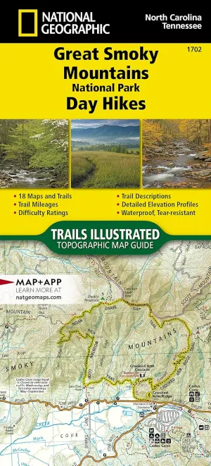 Great Smoky Mountains National Park Day Hikes Map (National Geographic Topographic Map Guide, 1702) Map  Folded Map, January 1, 2024