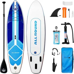 Inflatable Stand Up Paddle Board, Ultra-Light 10'6  33"  6" with Board Accessories Kit Adjustable Paddle Hand Anti-Slip EVA Deck for Adults Youth