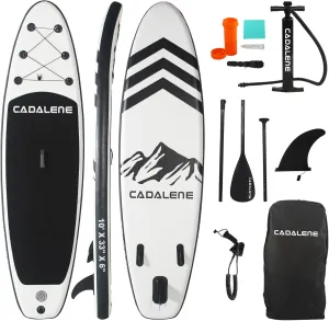 Inflatable Stand Up Paddle Board with Premium Accessories,10' Anti-Slip SUP Paddleboard for Adults & Youth Yoga Fishing Touring