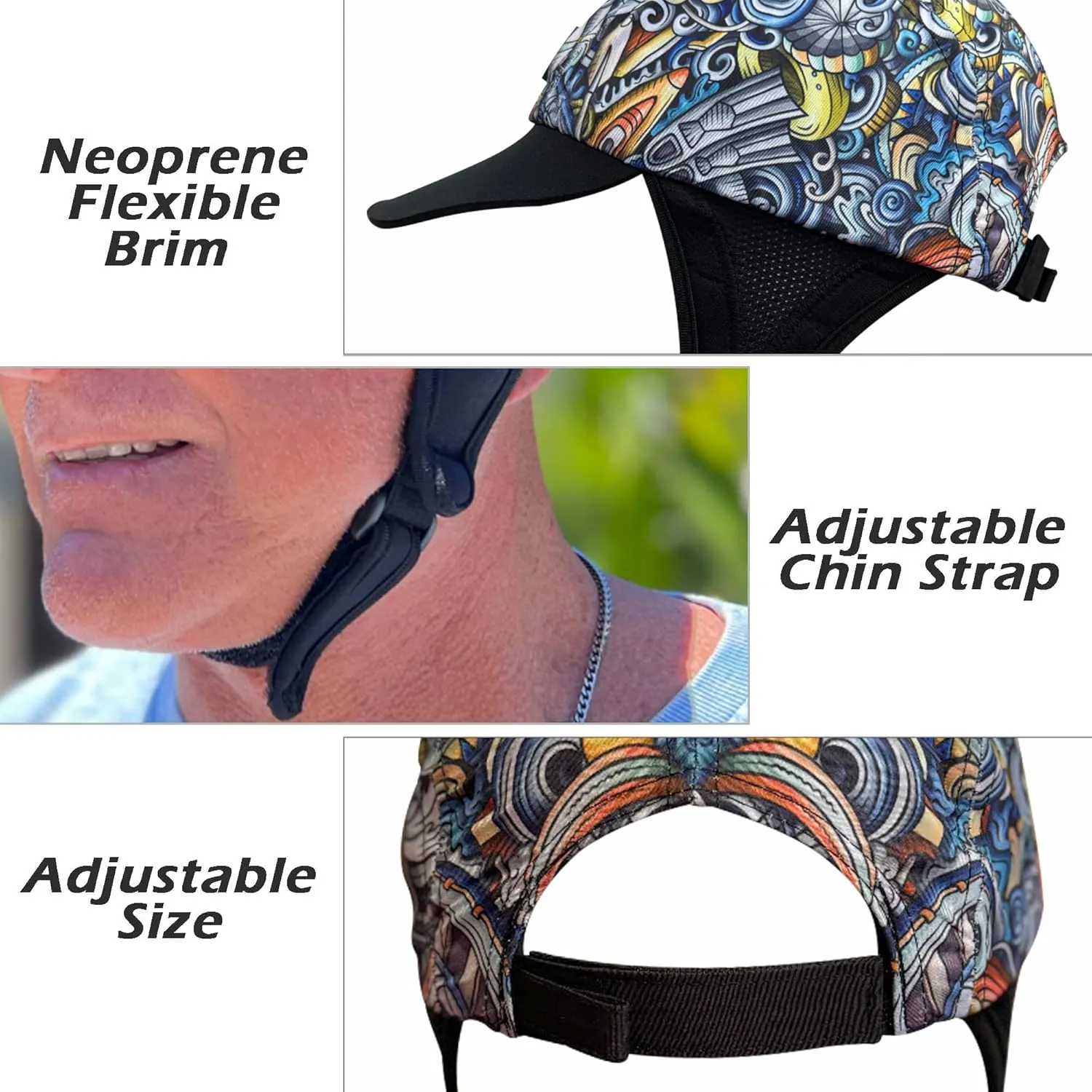 Malo'o Watersports Hat - The First Totally Customizable Everyday hat Designed for Shade, Duck Diving & Turtle Rolling