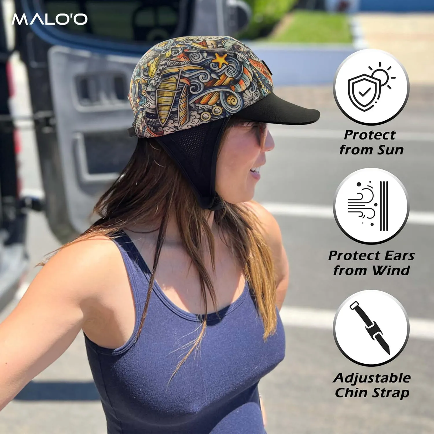 Malo'o Watersports Hat - The First Totally Customizable Everyday hat Designed for Shade, Duck Diving & Turtle Rolling