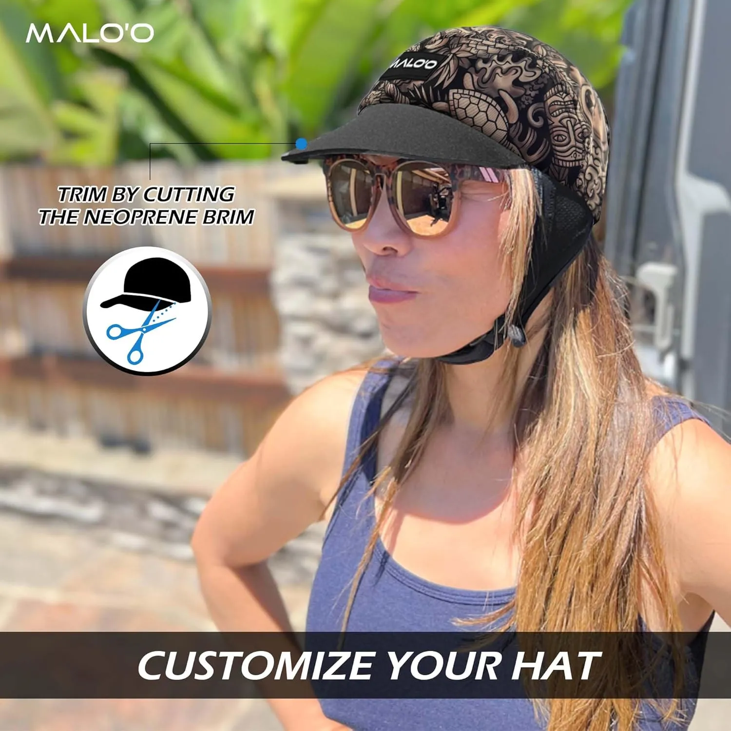 Malo'o Watersports Hat - The First Totally Customizable Everyday hat Designed for Shade, Duck Diving & Turtle Rolling