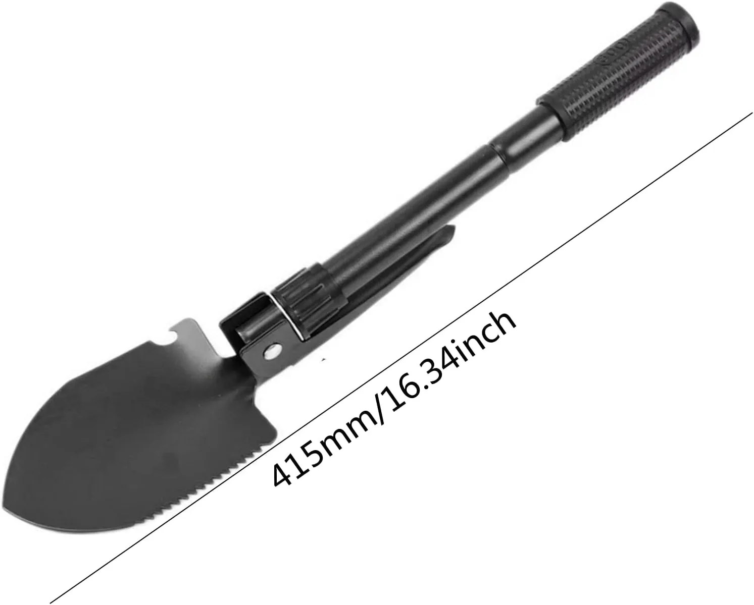 Military Small Folding Camping Shovel, Mini Compact Pickaxe with Carrying Pouch for Gardening, Off Road, Hunting, Car Emergency, Remove Ice (Black)