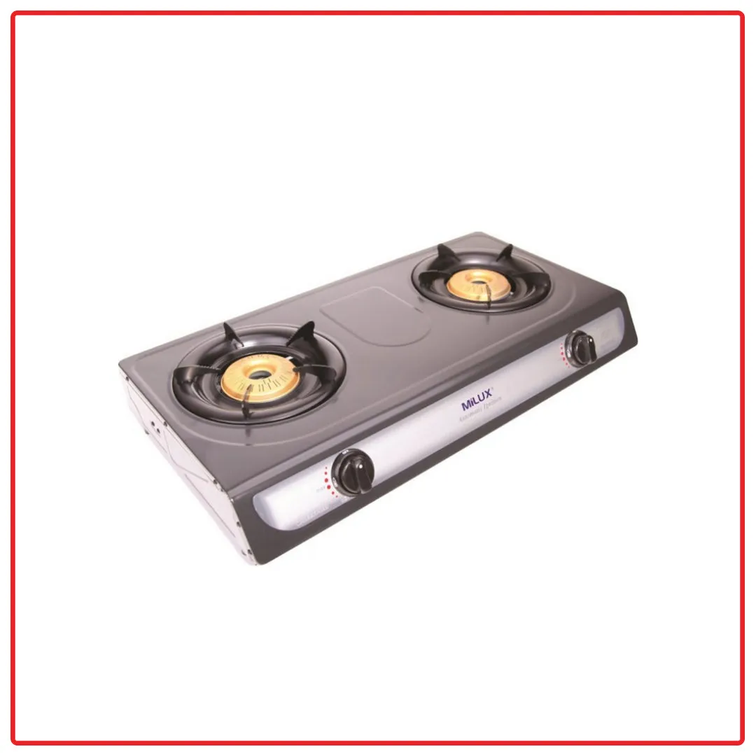 Milux YS-3030B Epoxy Cooker Top Double Burner Gas Stove