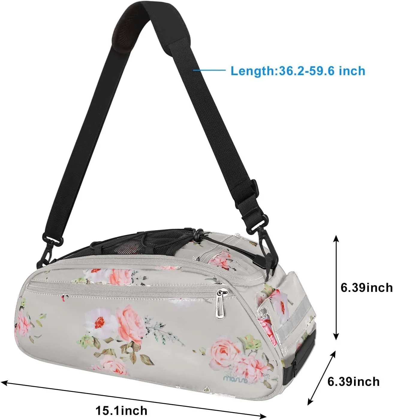 MOSISO Bike Rack Bag, Peony Waterproof Bicycle Trunk Pannier Rear Seat Pouch Cycling Bike Carrier Backseat Storage Luggage Saddle Shoulder Bag
