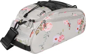 MOSISO Bike Rack Bag, Peony Waterproof Bicycle Trunk Pannier Rear Seat Pouch Cycling Bike Carrier Backseat Storage Luggage Saddle Shoulder Bag