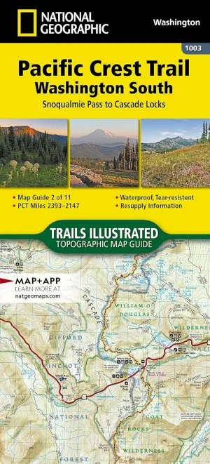Pacific Crest Trail: Washington South Map [Snoqualmie Pass to Cascade Locks] (National Geographic Topographic Map Guide, 1003) Map  January 1, 2024