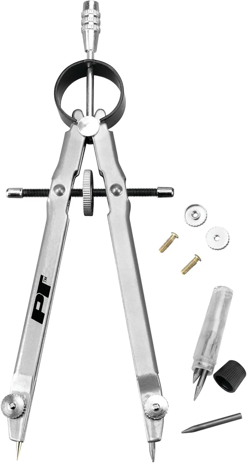 Performance Tool W7556 6 in. Precision Pencil Compass for Accurate Circles - Ideal Tool for Drafting, Carpentry, and DIY Projects