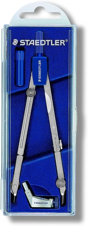 Staedtler Mars Basic 554 T01 554 Precision Compass with Extender in Case with Hinged Lid Silver
