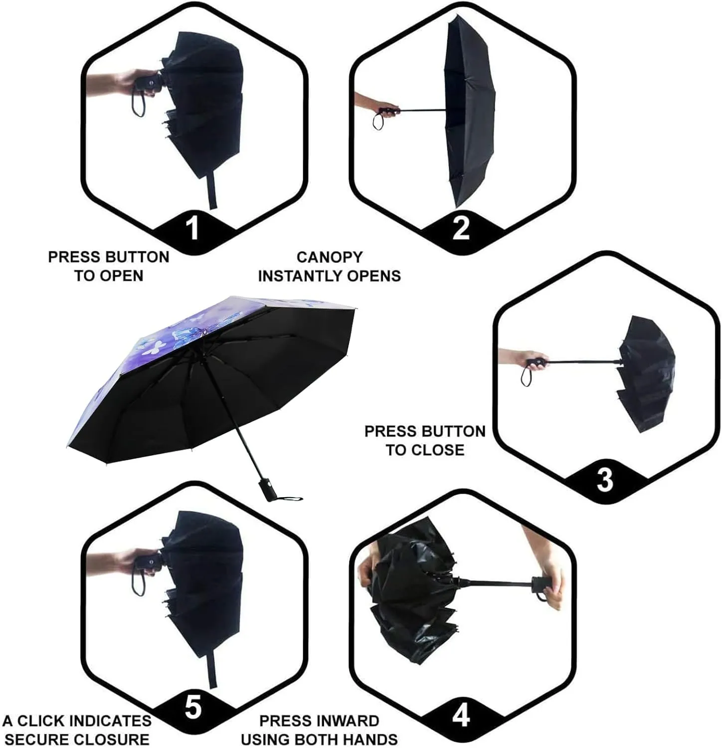 SY COMPACT Travel Umbrella Windproof Automatic Umbrellas-Factory Outlet umbrella