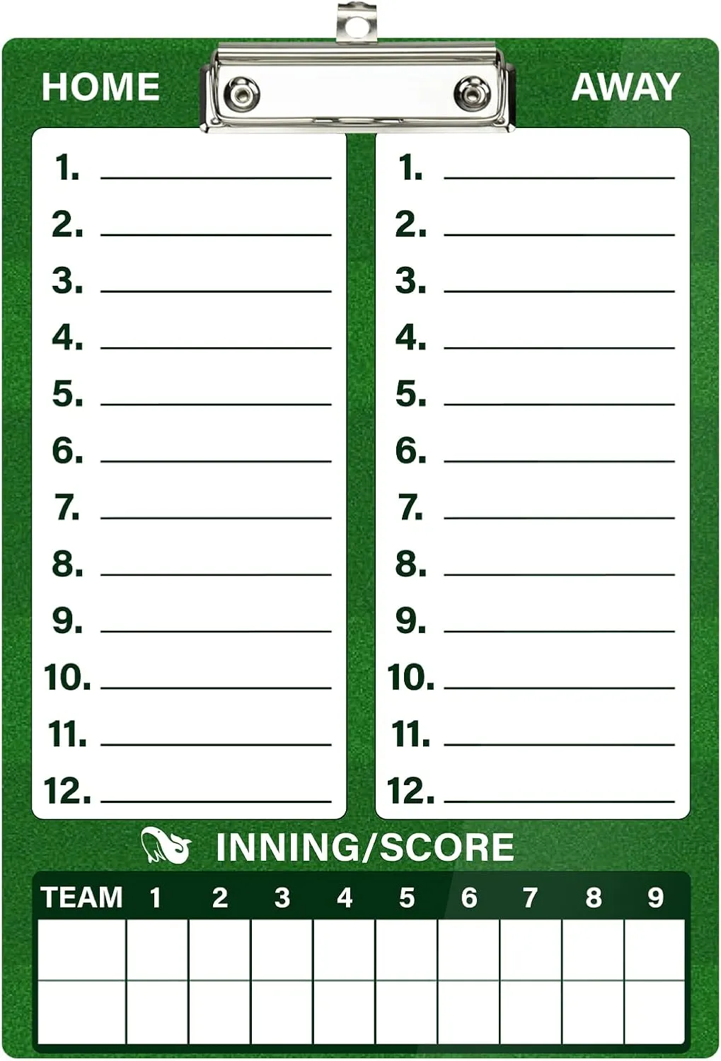WISYOK Double-Sided Dry Erase Clipboard for Coaches, Baseball, Softball Lineup Board with Marker